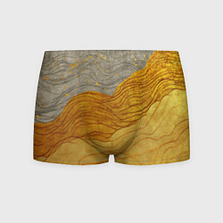 Мужские трусы Золотые волны на сером текстура