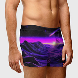 Трусы-боксеры мужские Космический пейзаж и комета, цвет: 3D-принт — фото 2