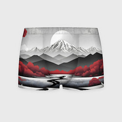 Трусы-боксеры мужские Белые горы и красные деревья, цвет: 3D-принт