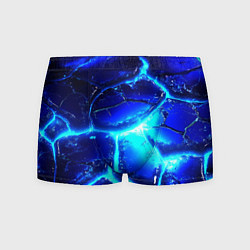 Трусы-боксеры мужские Синие плиты лед, цвет: 3D-принт
