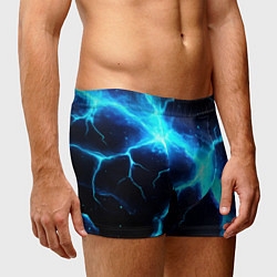 Трусы-боксеры мужские Голубой разлом из молний, цвет: 3D-принт — фото 2