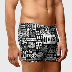 Трусы-боксеры мужские Bangtan Boys pattern black, цвет: 3D-принт — фото 2