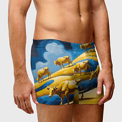 Трусы-боксеры мужские Желтые коровы, цвет: 3D-принт — фото 2