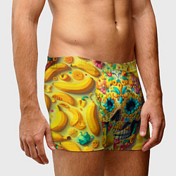 Трусы-боксеры мужские Красочный летний паттерн с черепом - нейроарт, цвет: 3D-принт — фото 2