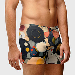 Трусы-боксеры мужские Абстракция с кругами и краской, цвет: 3D-принт — фото 2