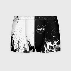 Мужские трусы Nasa черно белый огонь
