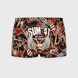 Мужские трусы Sum 41 на фоне кролика и гитар