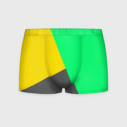 Трусы-боксеры мужские Жёлто-серо-зелёный трёхцветный, цвет: 3D-принт