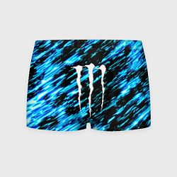Мужские трусы Monster energy штрихи голубых неоновых красок