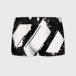 Трусы-боксеры мужские Color black white, цвет: 3D-принт