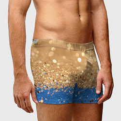 Трусы-боксеры мужские Золотистые блестки и синий низ, цвет: 3D-принт — фото 2
