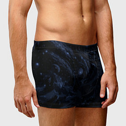 Трусы-боксеры мужские Чёрно-синий абстрактный космос, цвет: 3D-принт — фото 2