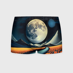 Трусы-боксеры мужские Луна и маки, цвет: 3D-принт