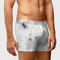 Трусы-боксеры мужские Белый с серым абстрактная текстура, цвет: 3D-принт — фото 2