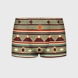 Трусы-боксеры мужские Этнический мотив с горами, цвет: 3D-принт