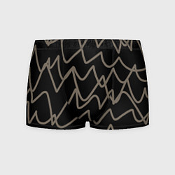 Мужские трусы Кривые рукописные линии чёрно-коричневый