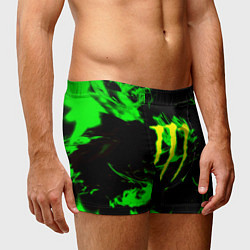Трусы-боксеры мужские Monster energy кислотное лого огонь, цвет: 3D-принт — фото 2