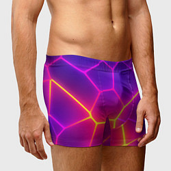Трусы-боксеры мужские Синие плиты с фиолетовым свечением, цвет: 3D-принт — фото 2