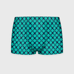 Мужские трусы Бирюзовый узор в клетку и горошек ретро