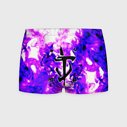 Трусы-боксеры мужские Doom неоновый огонь лого, цвет: 3D-принт