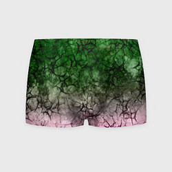 Мужские трусы Абстракция - green pink gradient in black web