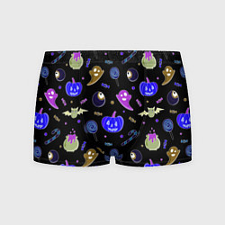 Трусы-боксеры мужские Halloween blue black pumpkin, цвет: 3D-принт