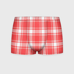 Трусы-боксеры мужские Checked red white, цвет: 3D-принт