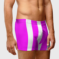 Трусы-боксеры мужские Color white pink line, цвет: 3D-принт — фото 2