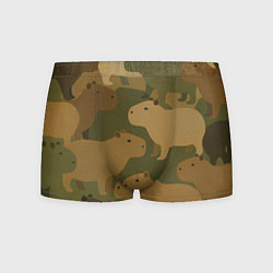 Трусы-боксеры мужские Капибара - камуфляж, цвет: 3D-принт