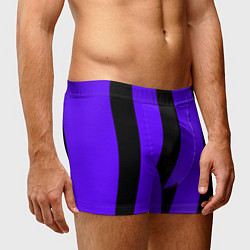 Трусы-боксеры мужские Color purple black stripes, цвет: 3D-принт — фото 2