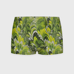 Трусы-боксеры мужские Мраморный абстрактный паттерн - зеленые и желтые о, цвет: 3D-принт