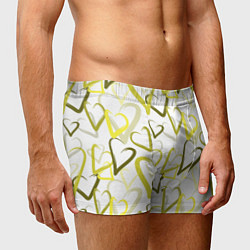 Трусы-боксеры мужские Зеленые сердца, цвет: 3D-принт — фото 2
