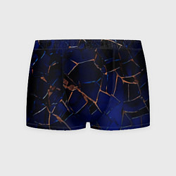 Трусы-боксеры мужские Тёмный синий абстракция битые плиты, цвет: 3D-принт