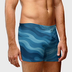 Трусы-боксеры мужские Камуфляжные синие волны, цвет: 3D-принт — фото 2