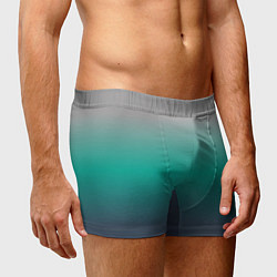 Трусы-боксеры мужские Градиент серо-зеленый, цвет: 3D-принт — фото 2