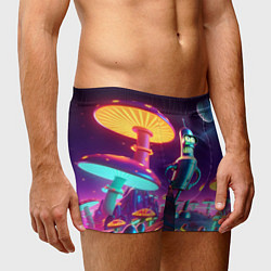 Трусы-боксеры мужские Ночёвка Бендера на планете светящихся гигантских г, цвет: 3D-принт — фото 2