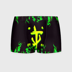 Трусы-боксеры мужские Doom зелёный огонь, цвет: 3D-принт