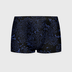 Трусы-боксеры мужские Чёрно-синий лёгкая абстракция, цвет: 3D-принт