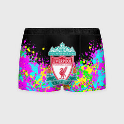 Трусы-боксеры мужские Ливерпуль неоновые краски текстура, цвет: 3D-принт