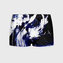 Трусы-боксеры мужские Чёрно-фиолетовый абстракция волна, цвет: 3D-принт