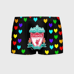 Трусы-боксеры мужские Ливерпуль пиксельные сердца, цвет: 3D-принт