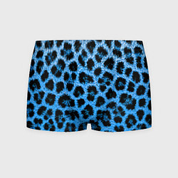 Трусы-боксеры мужские Леопардовый голубой, цвет: 3D-принт