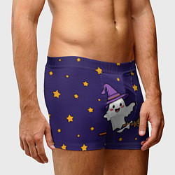 Трусы-боксеры мужские Хэллоуин, привидение на метле, цвет: 3D-принт — фото 2
