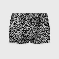 Трусы-боксеры мужские Леопардовый серый с чёрными пятнами, цвет: 3D-принт