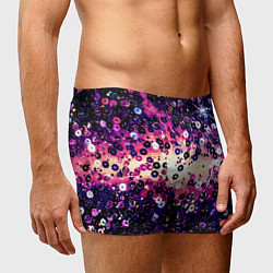 Трусы-боксеры мужские Абстракция фиолетовые пайетки имитация, цвет: 3D-принт — фото 2