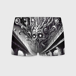 Трусы-боксеры мужские Art skull in metropolis - ai art fantasy, цвет: 3D-принт