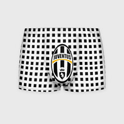 Трусы-боксеры мужские Ювентус клетка геометрия, цвет: 3D-принт