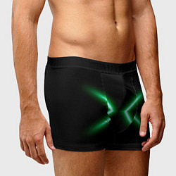 Трусы-боксеры мужские Neon green lines, цвет: 3D-принт — фото 2