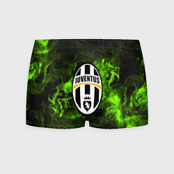 Трусы-боксеры мужские Ювентус зеленый дым, цвет: 3D-принт