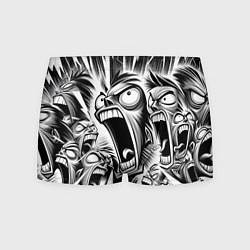 Мужские трусы Орущие рожицы и чёрные молнии - нейроарт